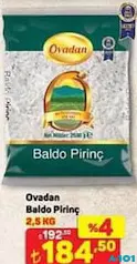 OVADAN BALDO PİRİNÇ 2.5 KG fiyat ve kampanya bilgisi